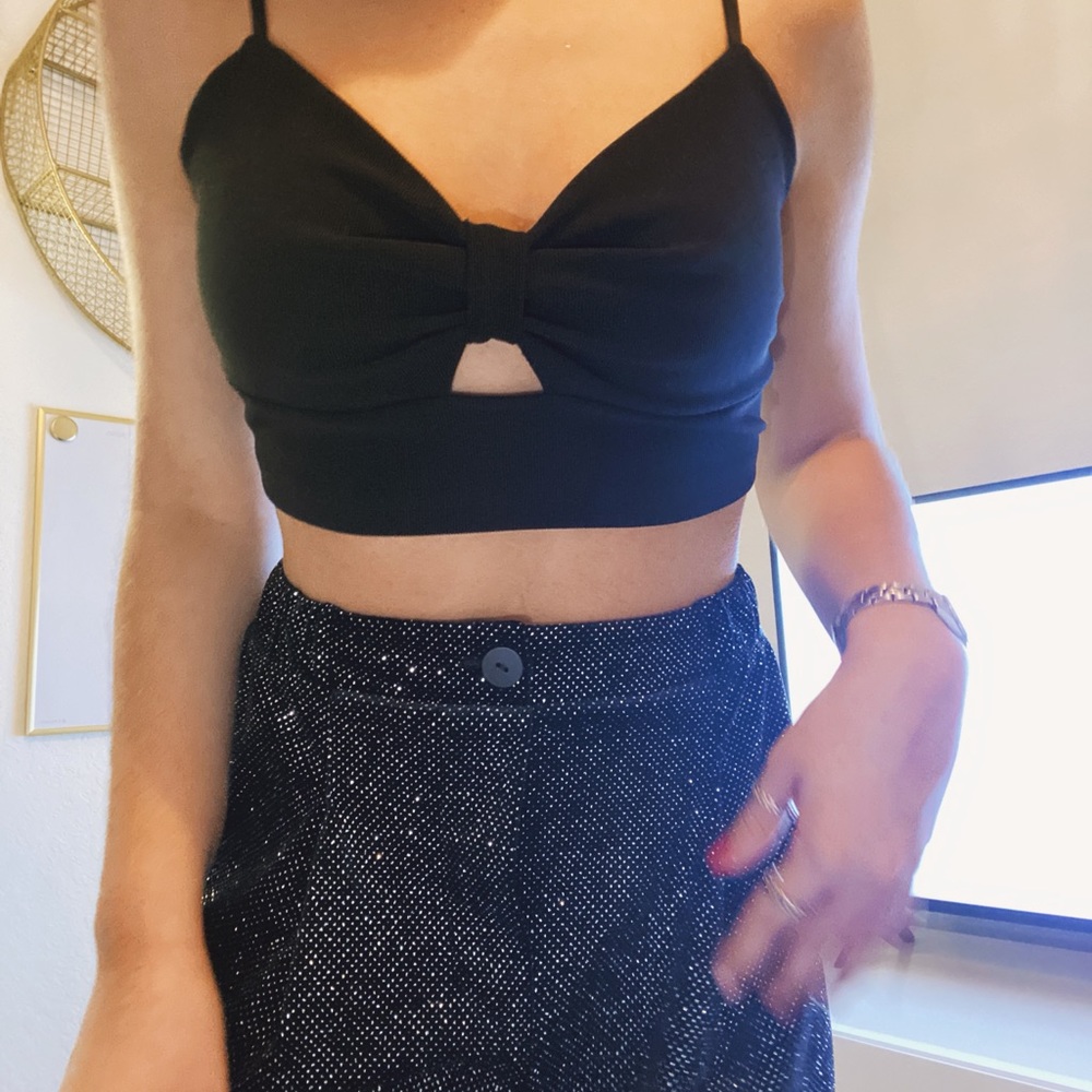 Cute Black Crop Top